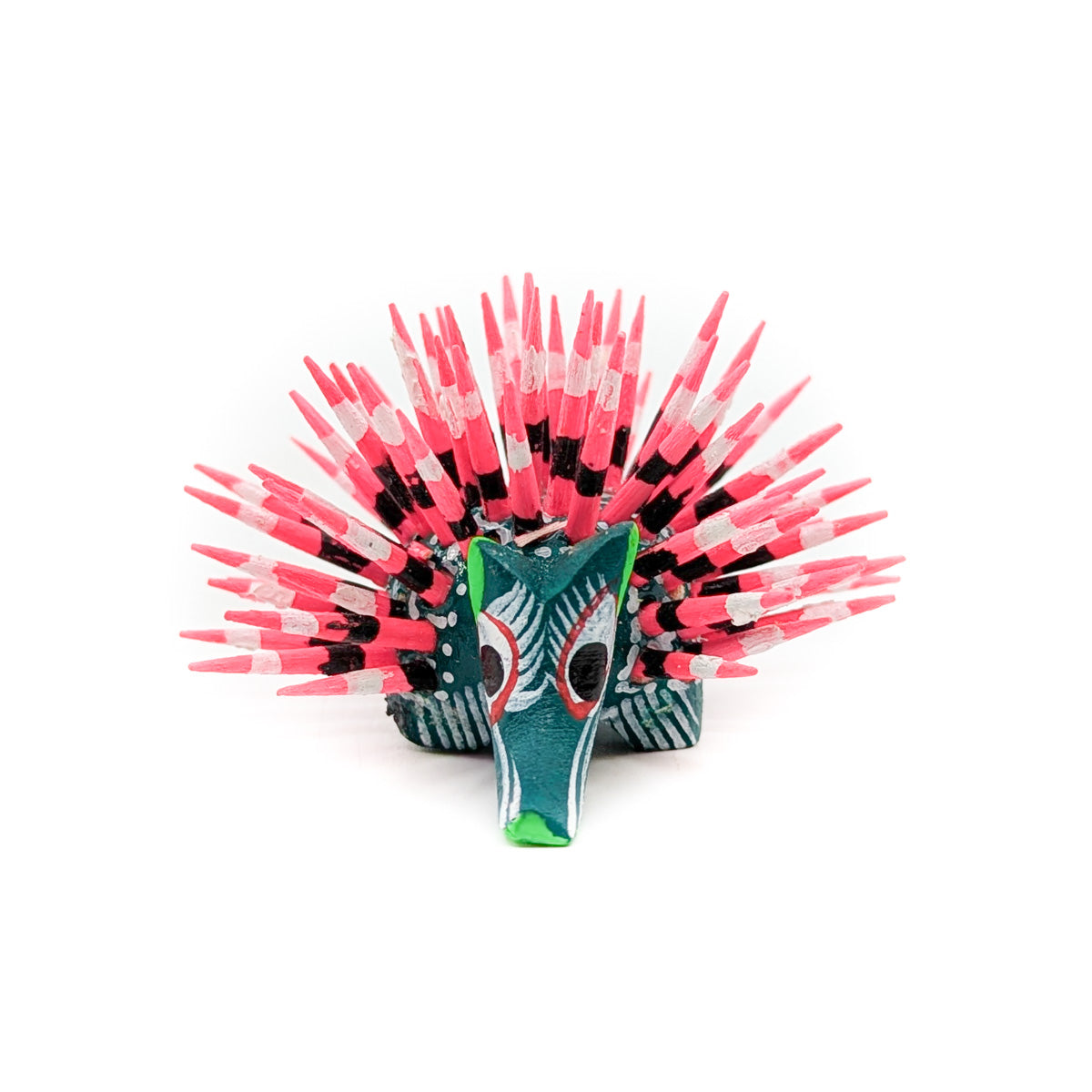 Tiny Green Porcupine with Pink Quills