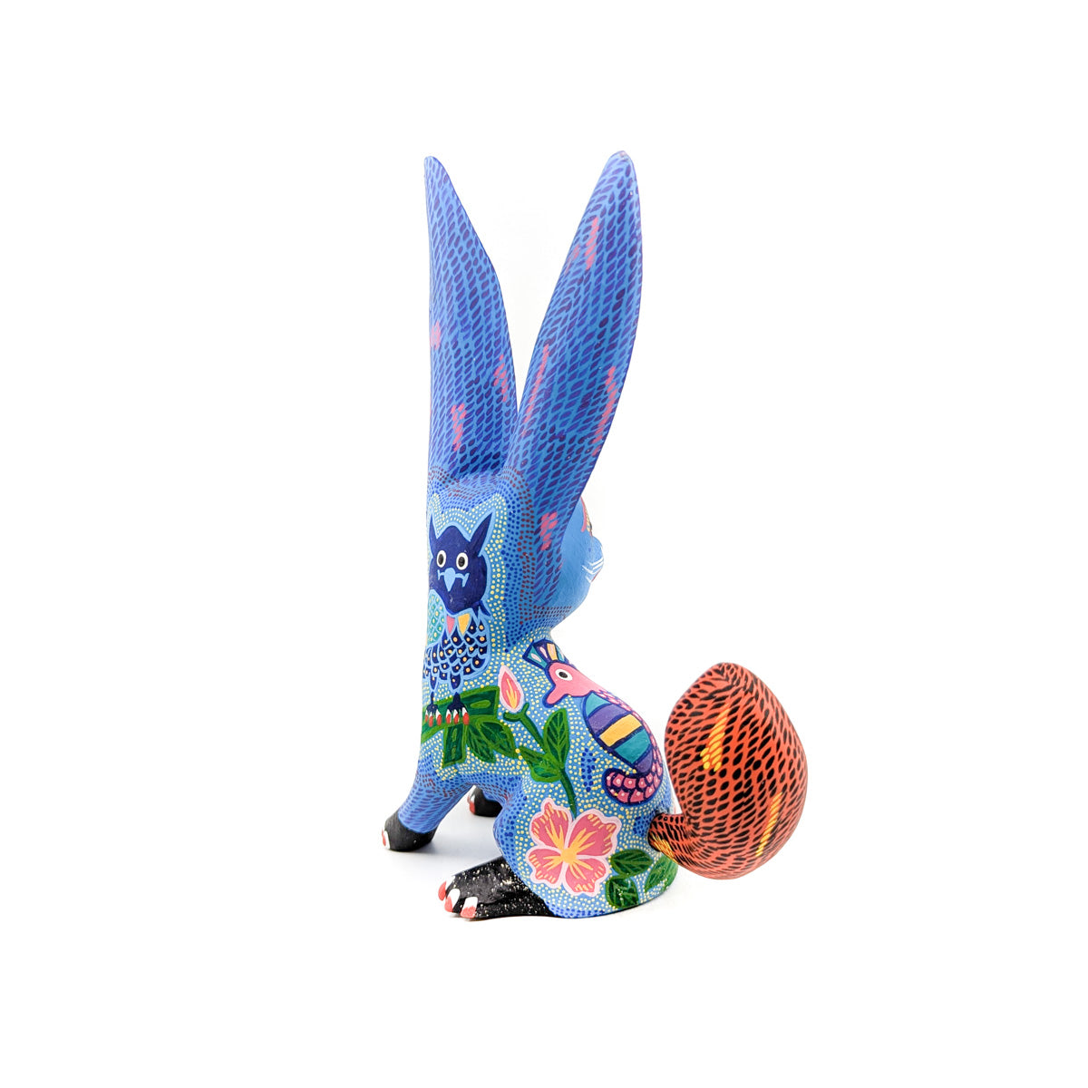 Blue Rabbit with Seahorse and Owl Detail