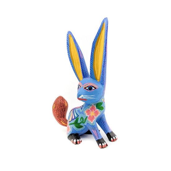 Blue Rabbit with Seahorse and Owl Detail