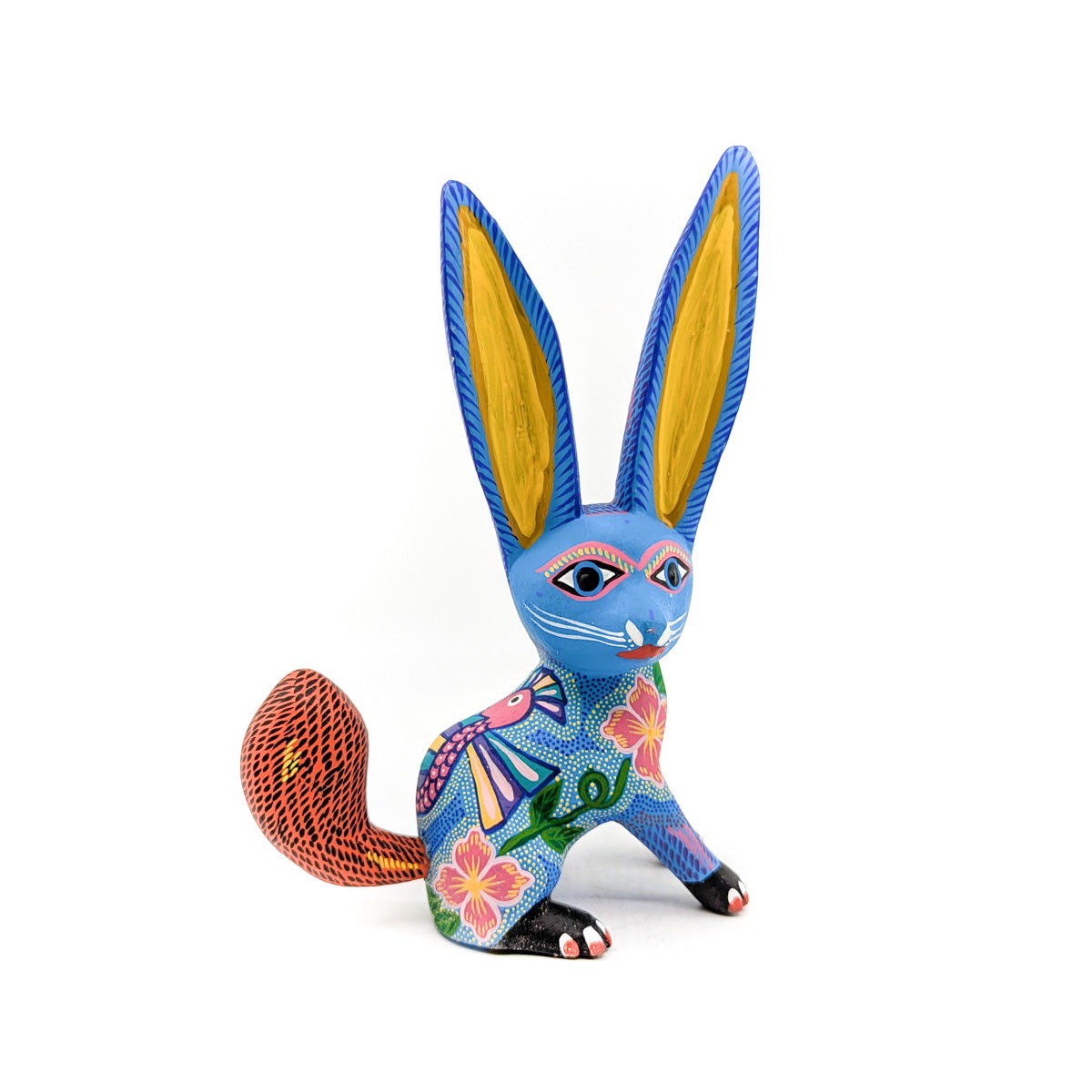 Blue Rabbit with Seahorse and Owl Detail