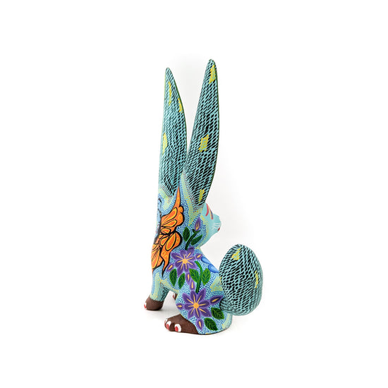 Mint Green Rabbit with Blue Dragonfly Detail