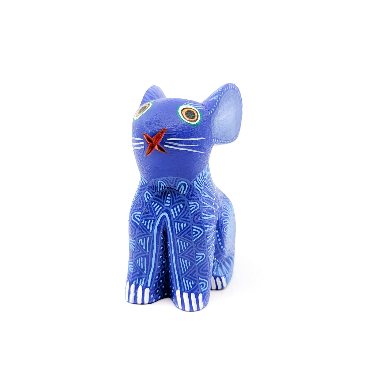 Indigo Bunny with Light Blue Geometric Design
