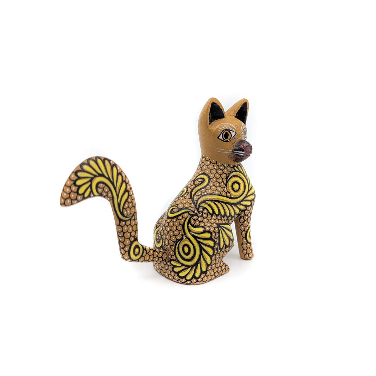 Peaceful Kitty with Leaf Design