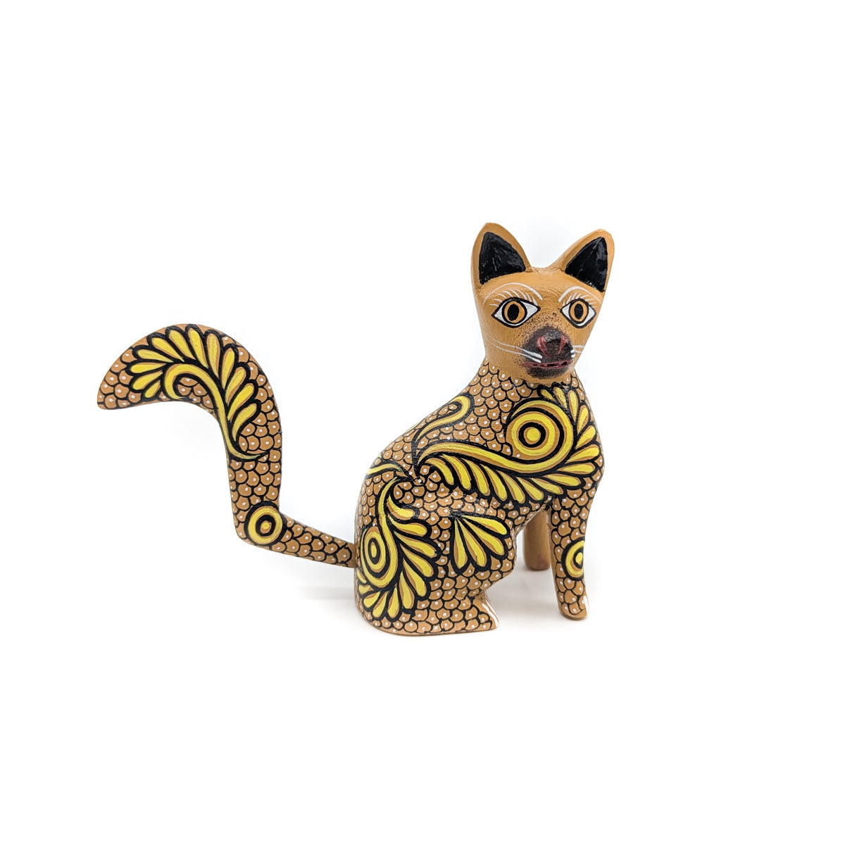 Peaceful Kitty with Leaf Design