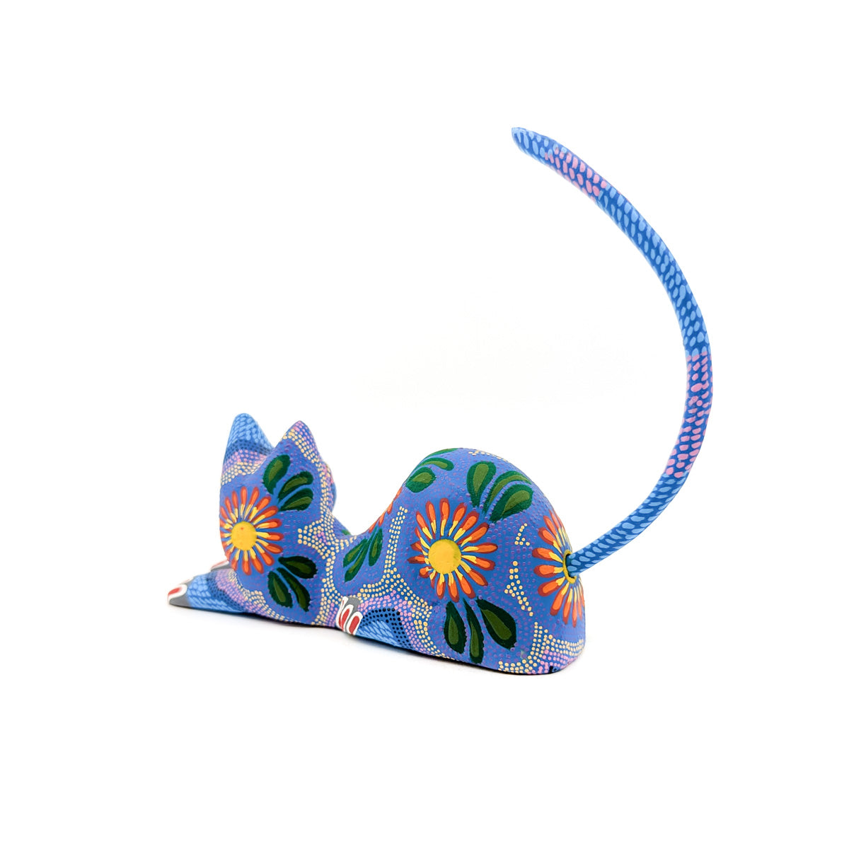 Periwinkle Blue Floral Reclining Cat