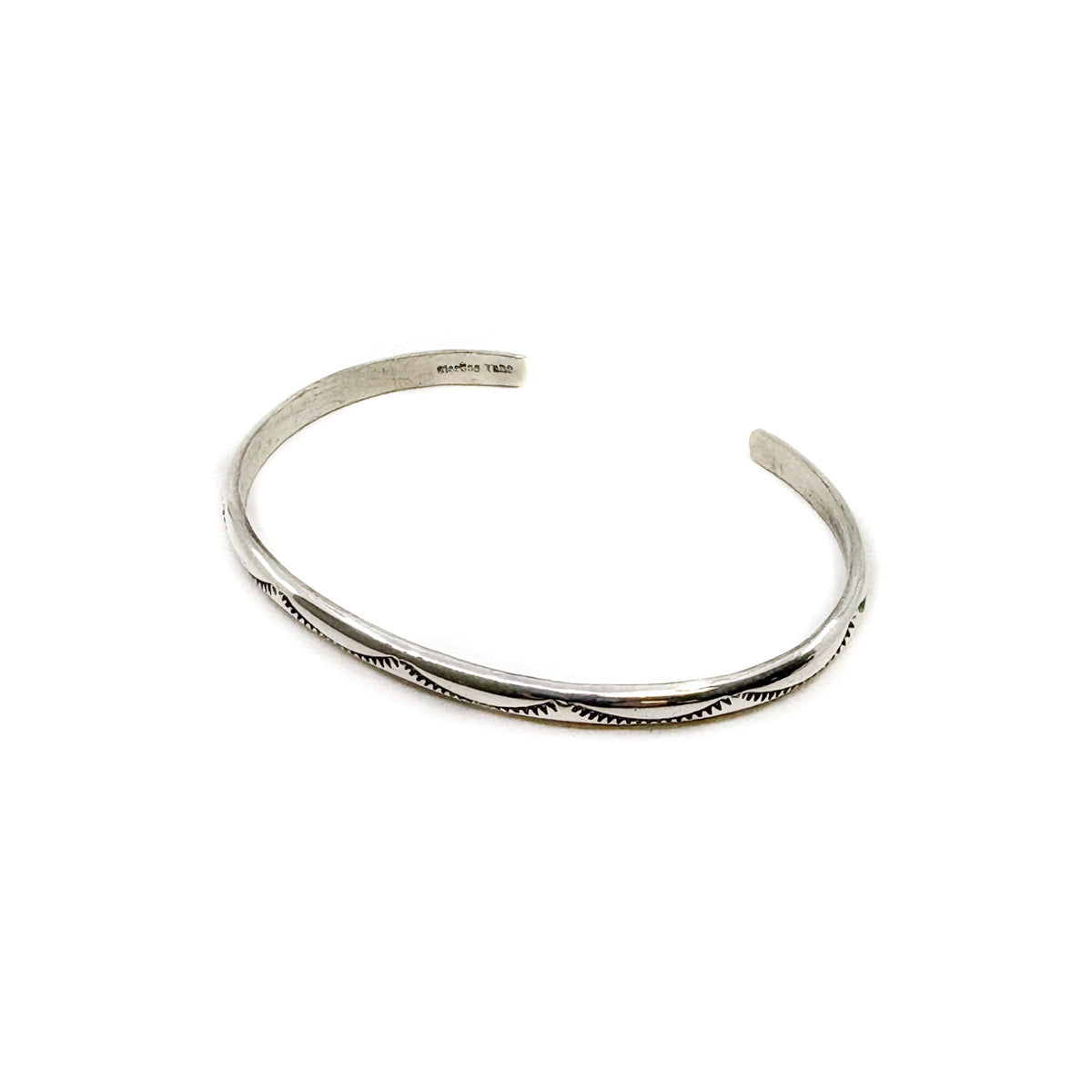 Lightweight Stamped Silver Bracelet
