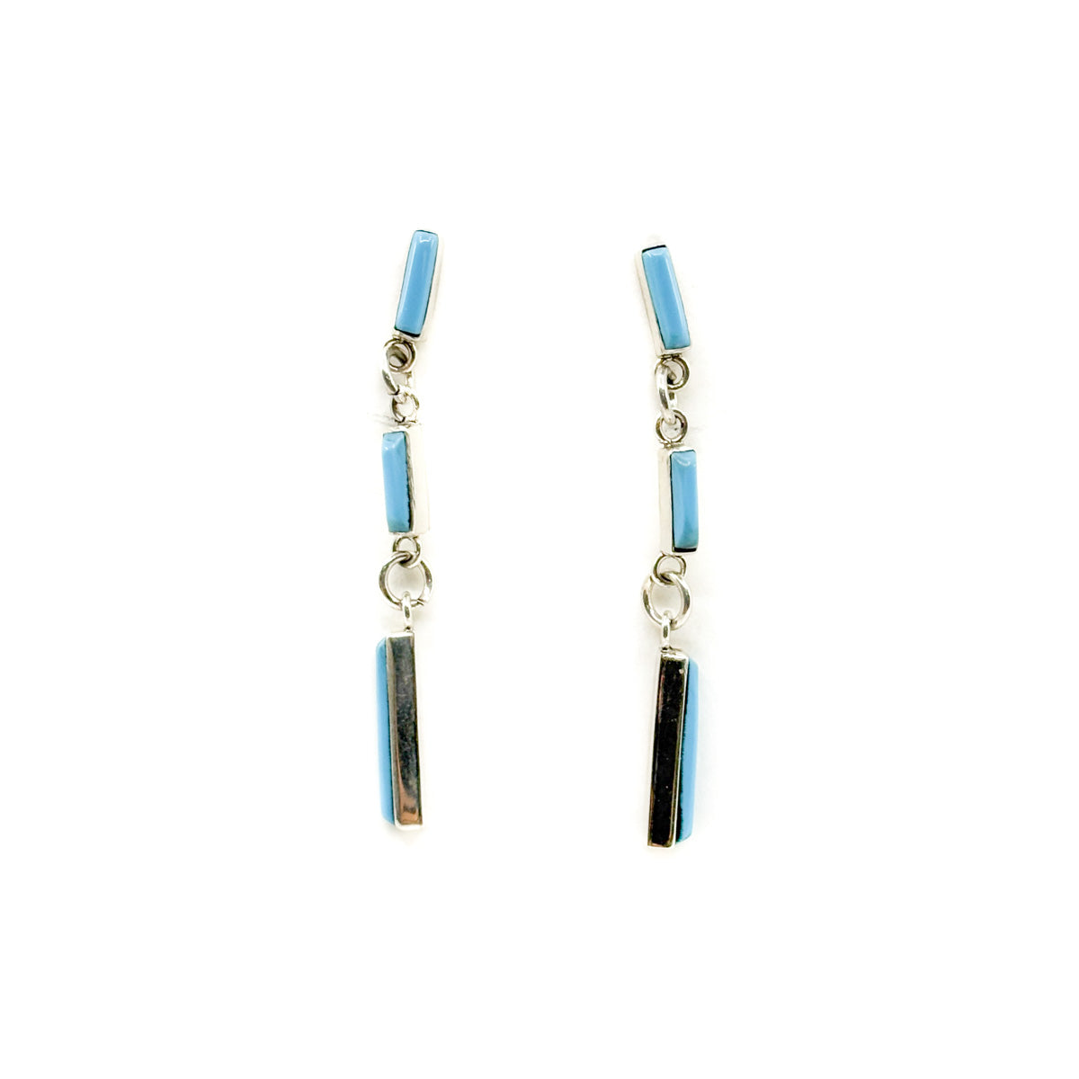 Zuni Three-Tier Turquoise Dangle Earring