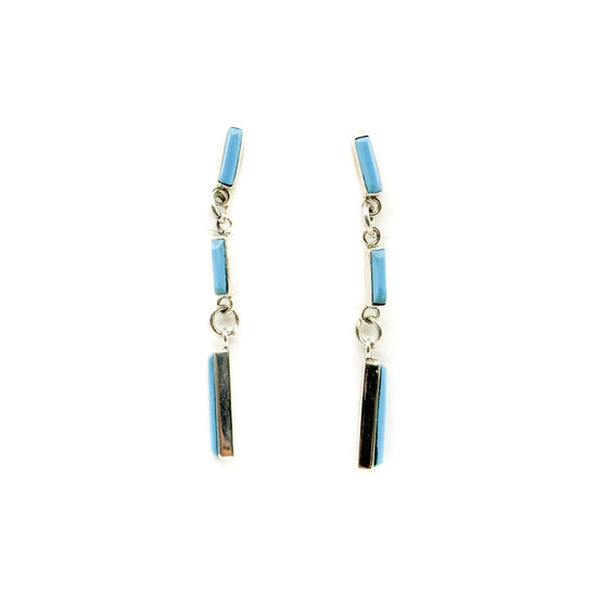 Zuni Three-Tier Turquoise Dangle Earring
