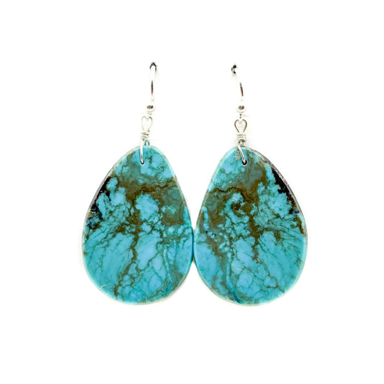 Slab Earring with Bisbee Turquoise