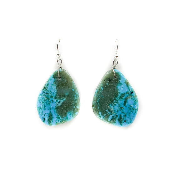Medium Turquoise Slab Earrings - Turquoise