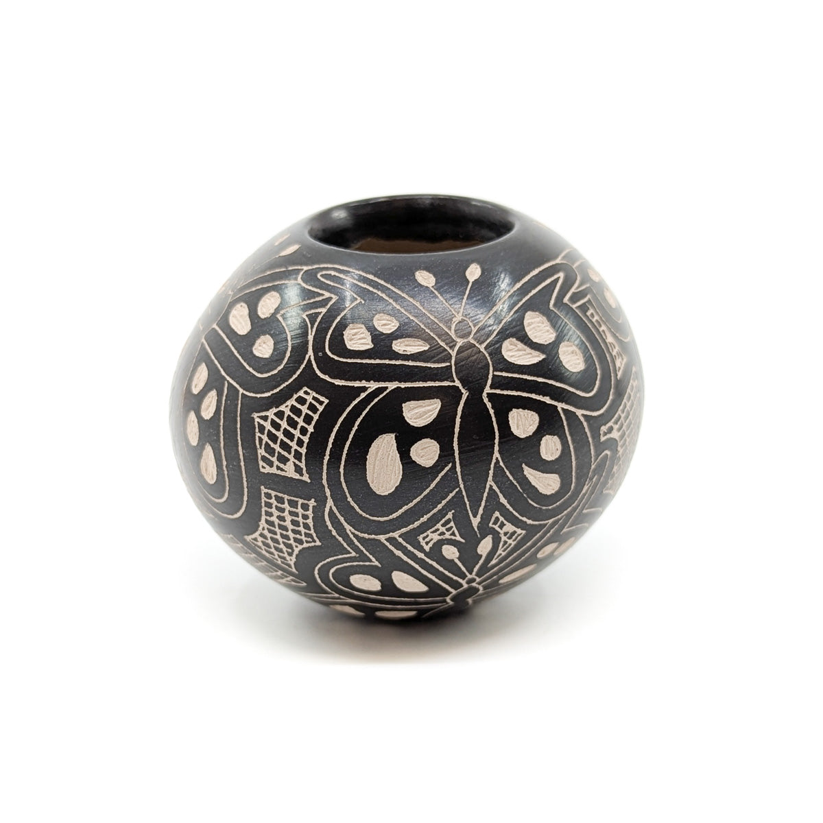 Black Etched Butterfly Mini Seed Pot