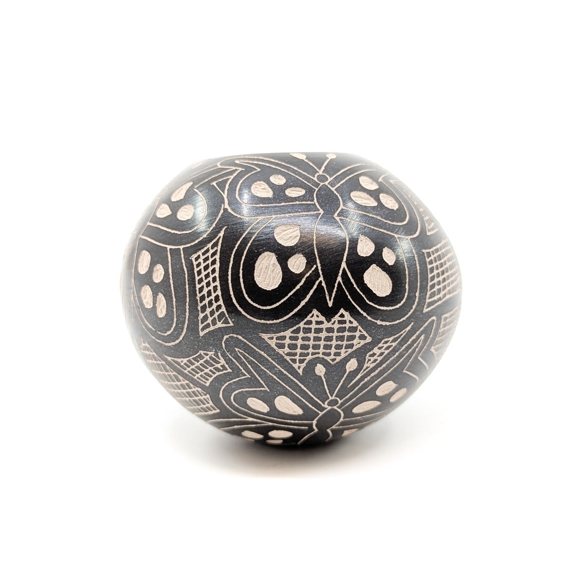 Black Etched Butterfly Mini Seed Pot