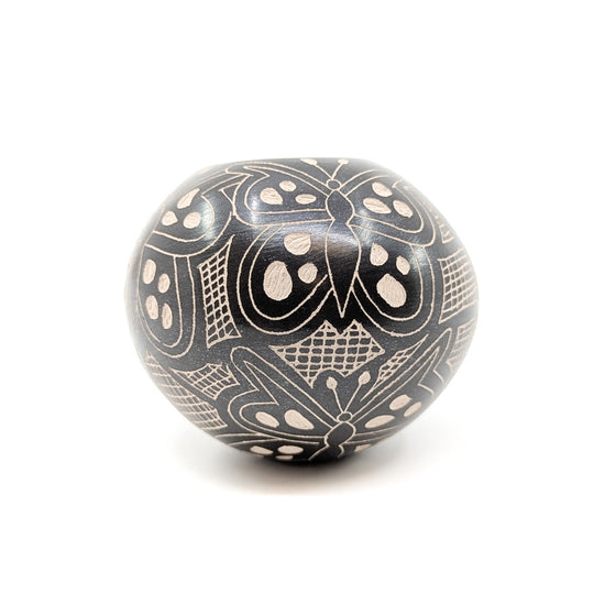 Black Etched Butterfly Mini Seed Pot