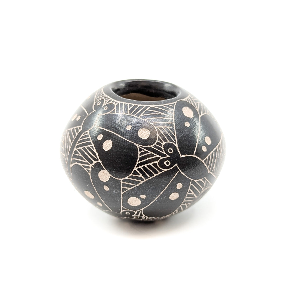 Mini Seed Pot with Etched Dragonfly