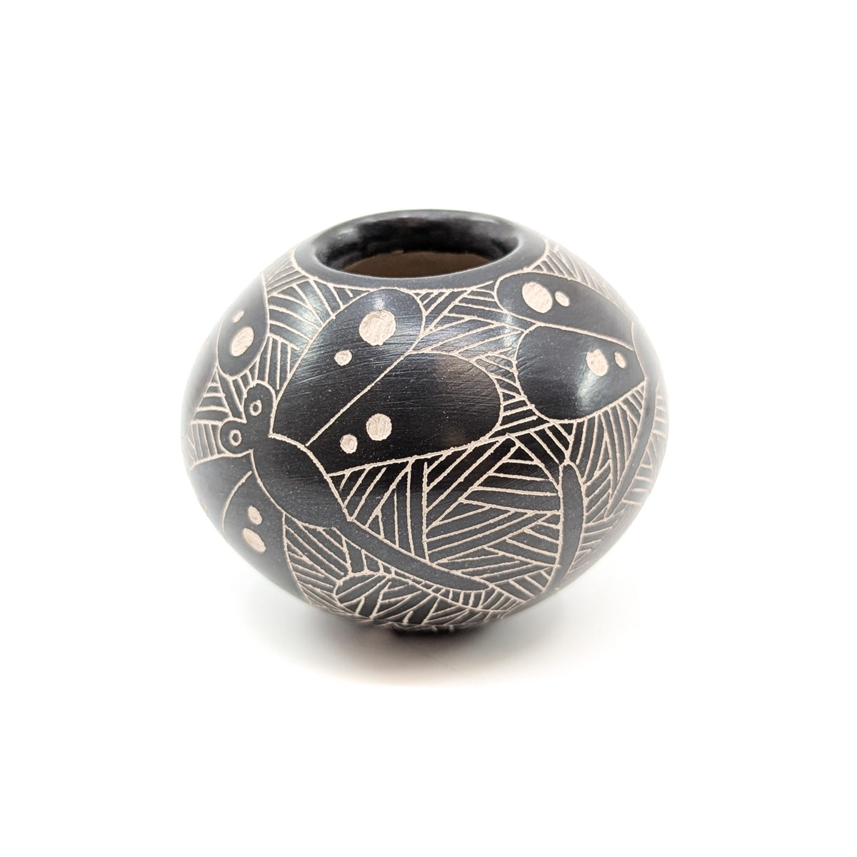 Mini Seed Pot with Etched Dragonfly