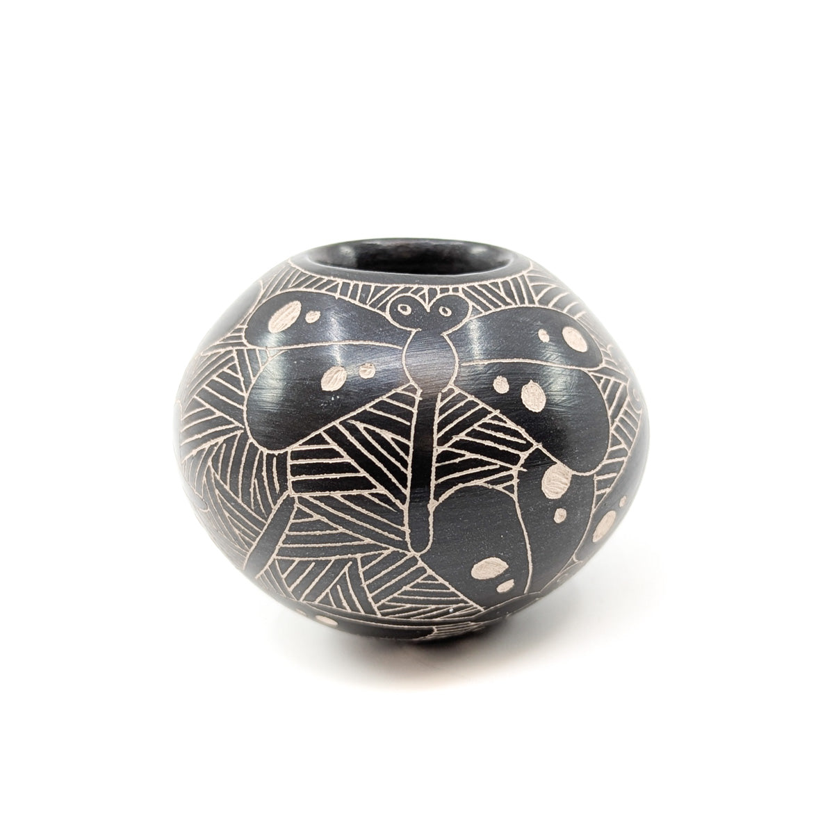 Mini Seed Pot with Etched Dragonfly