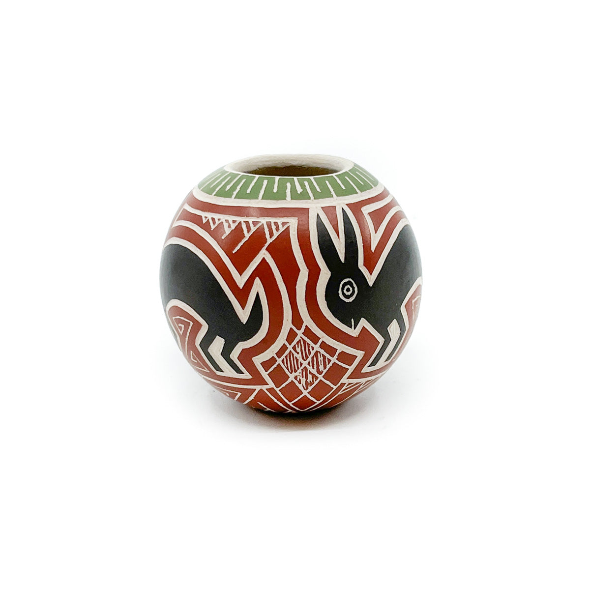 Load image into Gallery viewer, Mini Seed Pot - Incised Mimbres Rabbit Motif
