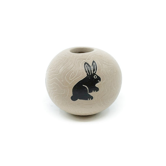 Load image into Gallery viewer, Mini Seed Pot - Little Black Rabbit on White Background
