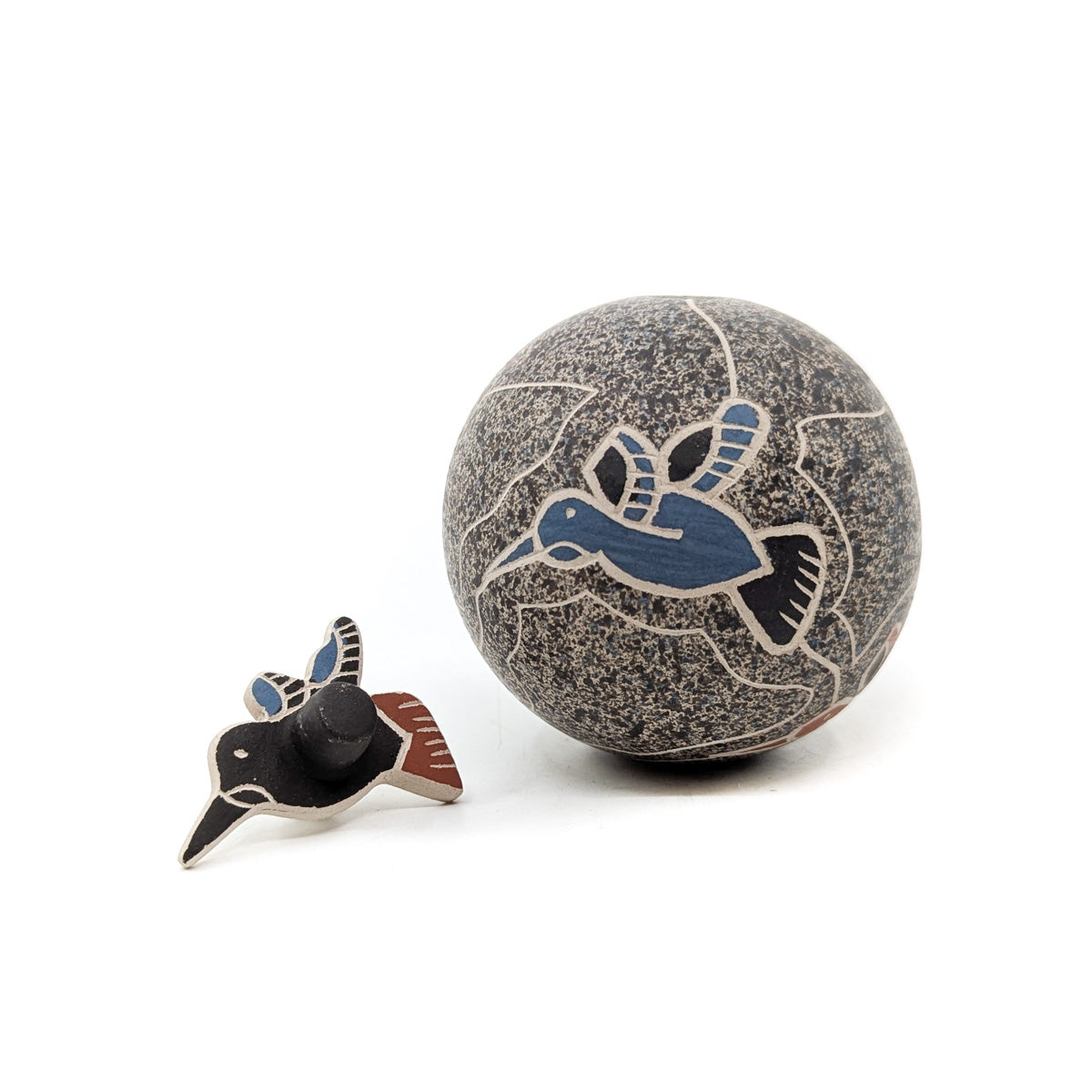 Hummingbird Lidded Seed Pot