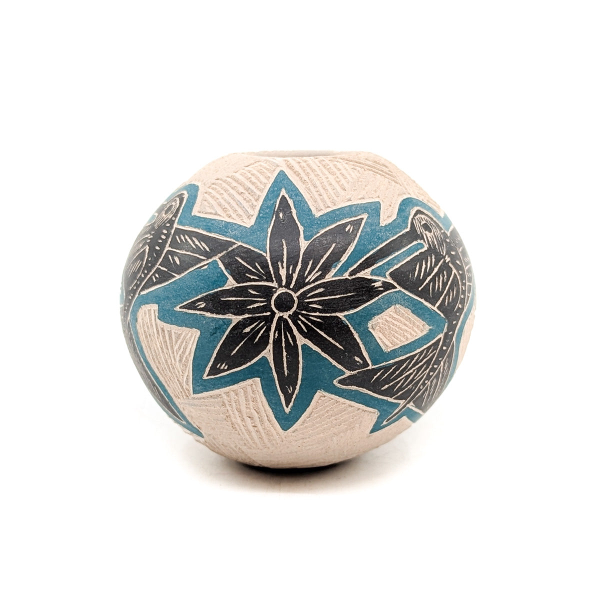 Incised Hummingbird Mini-Seed Pot