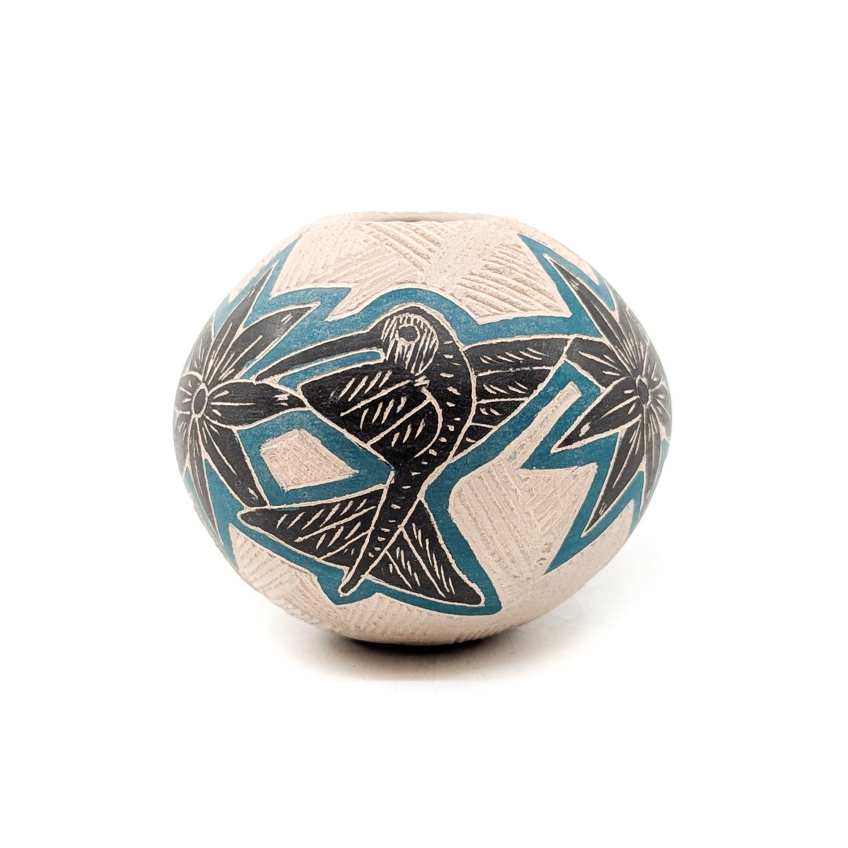 Incised Hummingbird Mini-Seed Pot