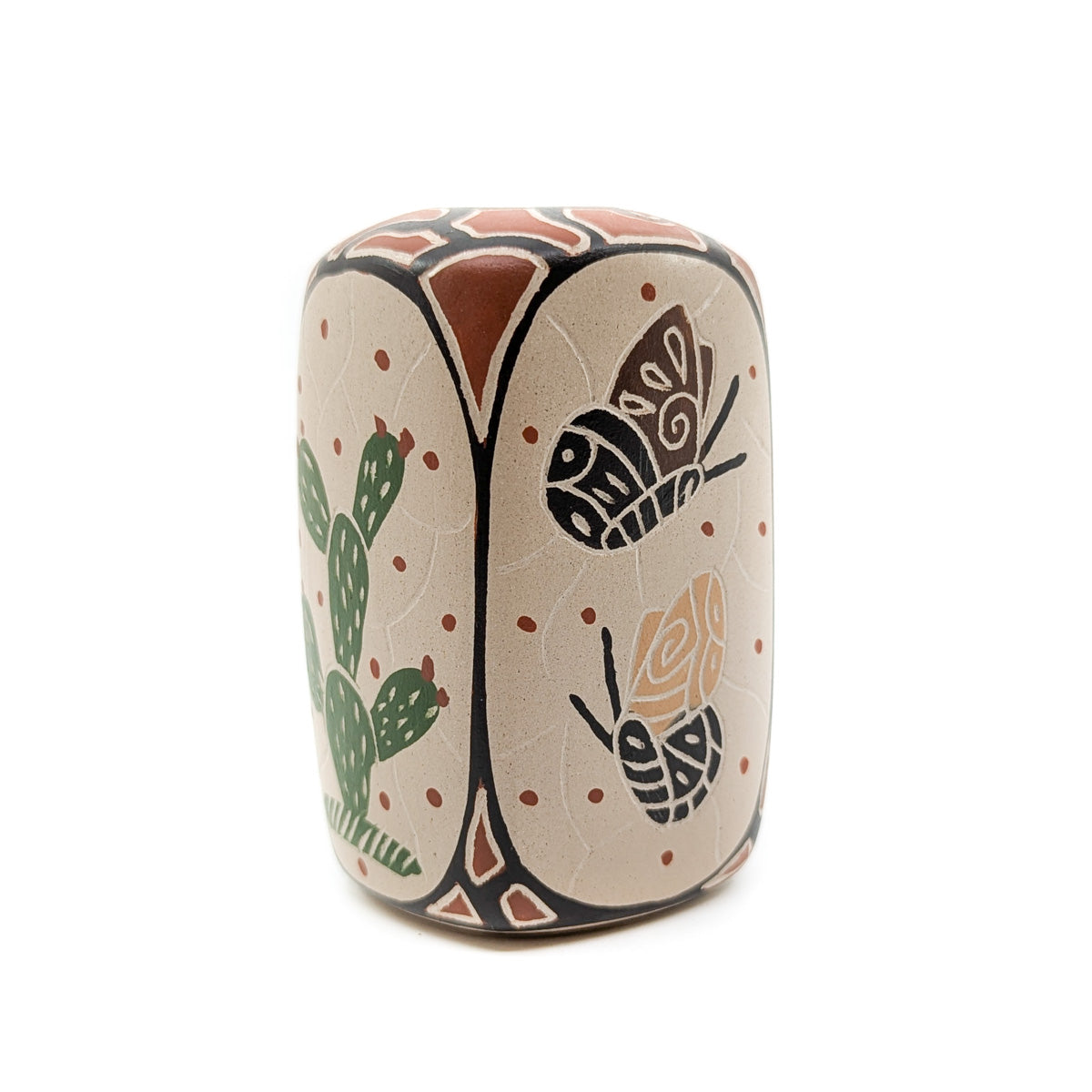 Vertical Seed Pot with Butterflies and Cacti