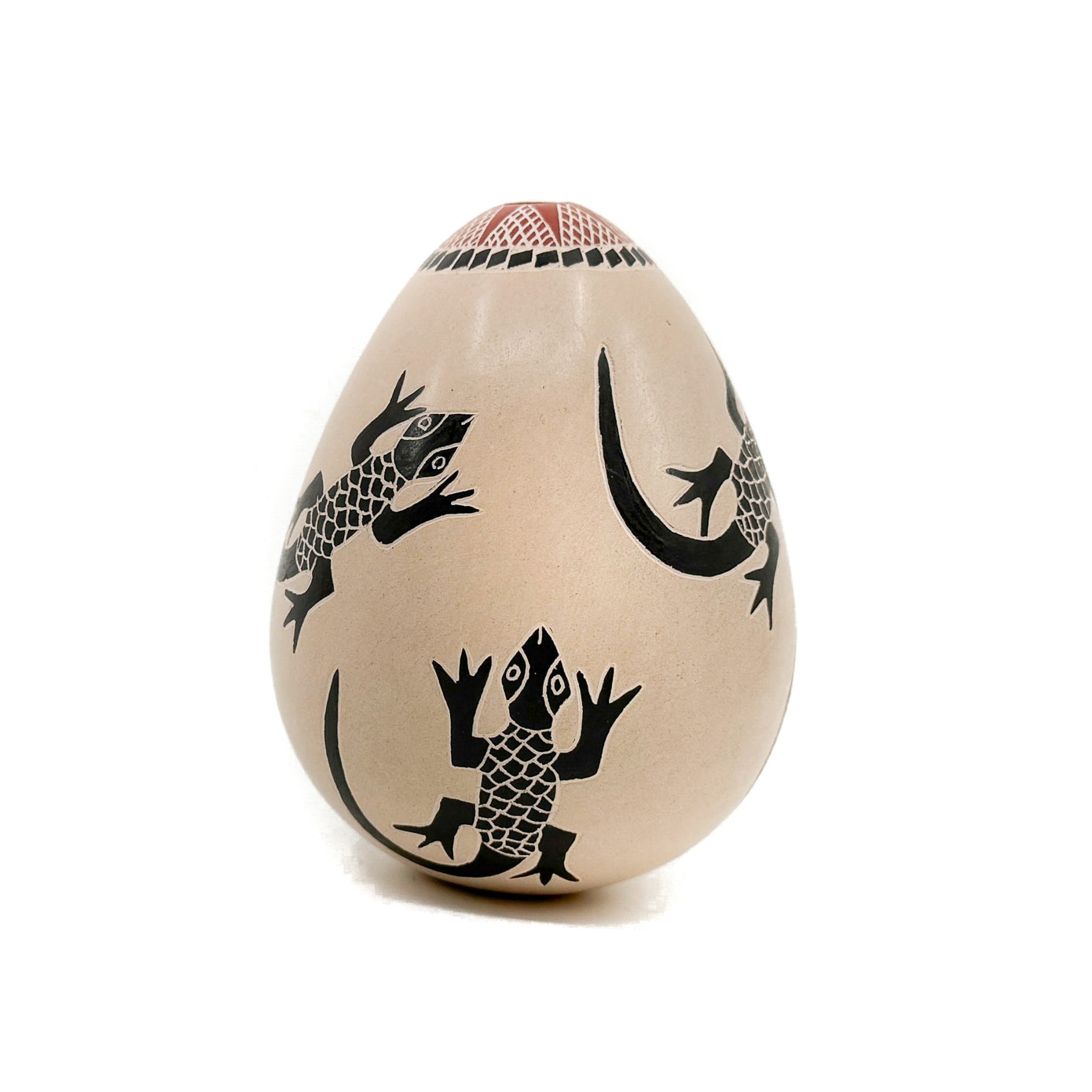 Load image into Gallery viewer, Egg Shaped Pot with Lizards

