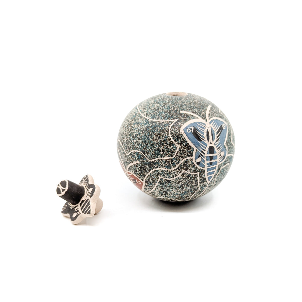 Mini Lidded Seed Pot with Butterflies