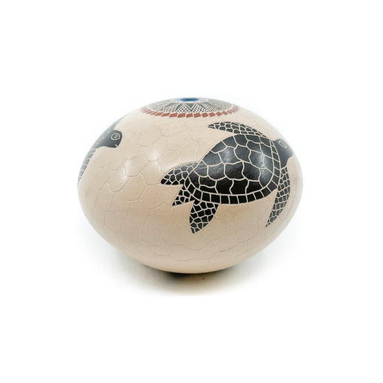 Seed Pot with Incised Sea Turtles and Star Opening