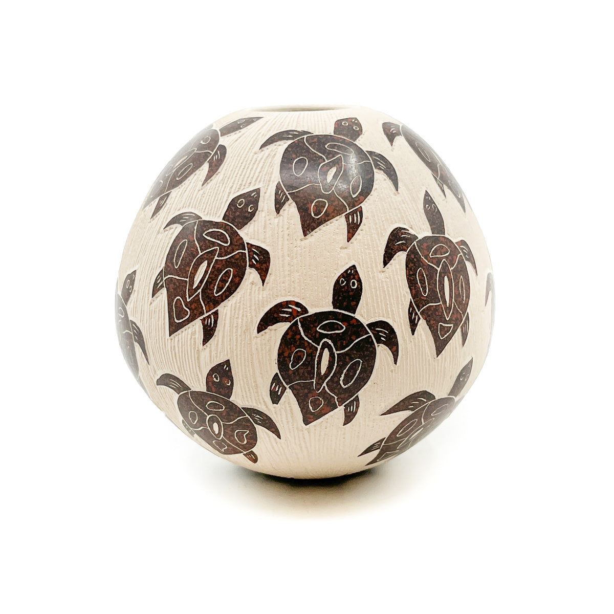 Sgraffito and Painted Turtle Pot