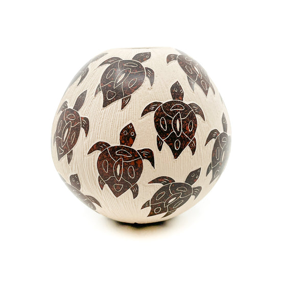 Sgraffito and Painted Turtle Pot