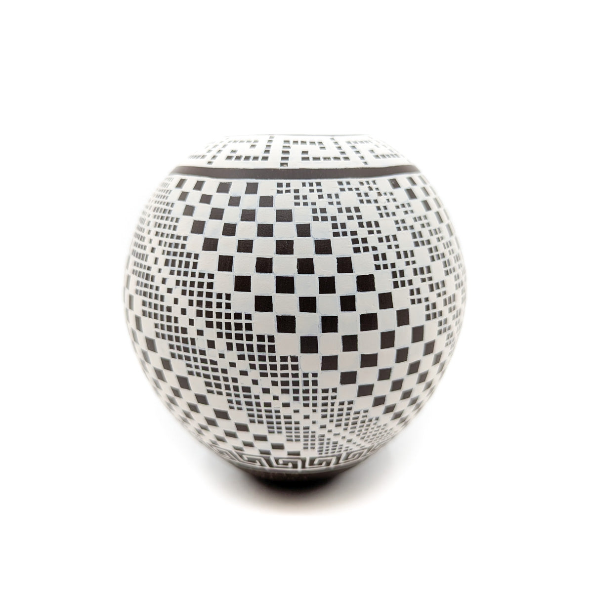 Geometric Pot in Clay and Buff