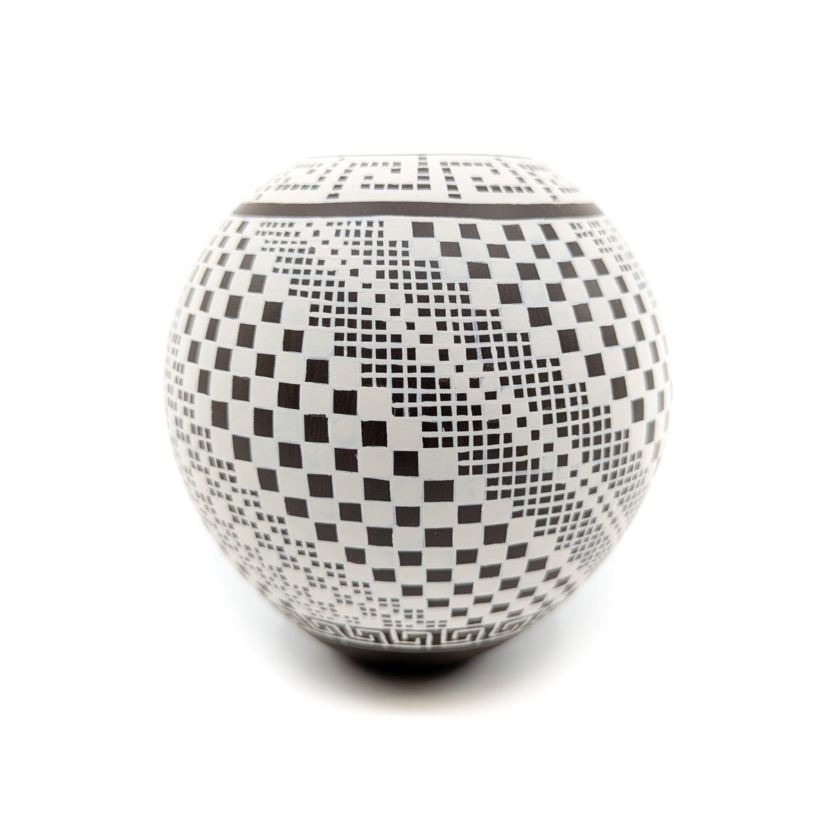 Geometric Pot in Clay and Buff