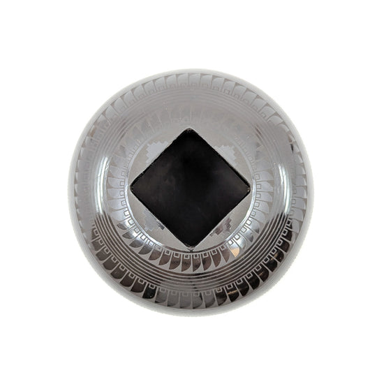 Black on Black Feather Design Pot