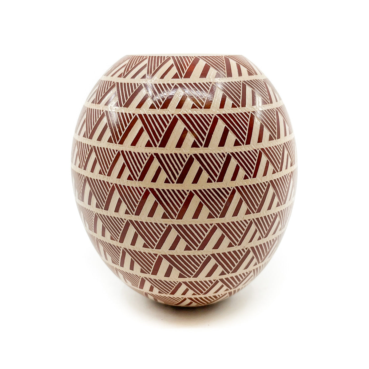 Sgraffito and Painted Geometric Designs on White Clay