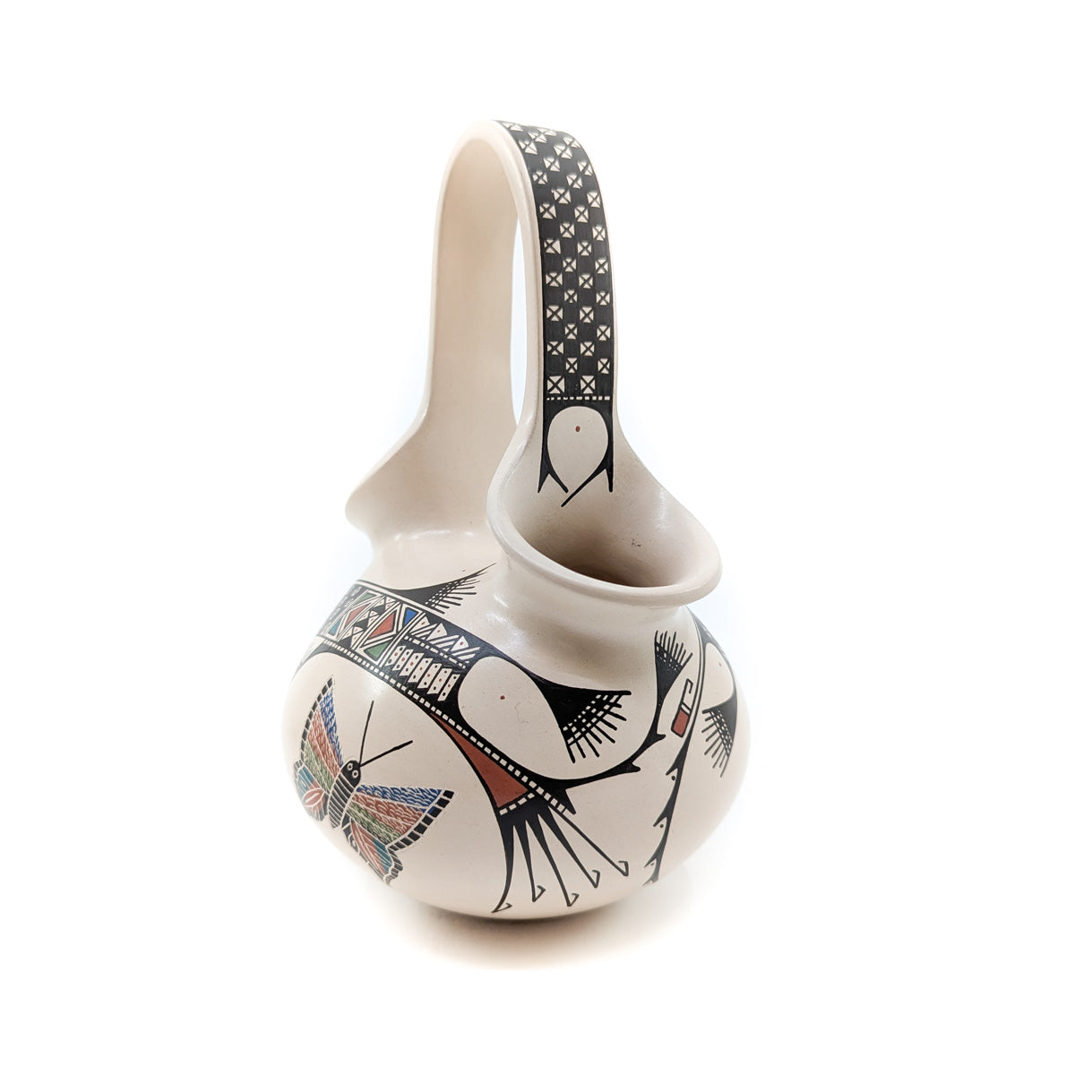 Elegant Mata Ortiz Wedding Vase with Butterfly Motif