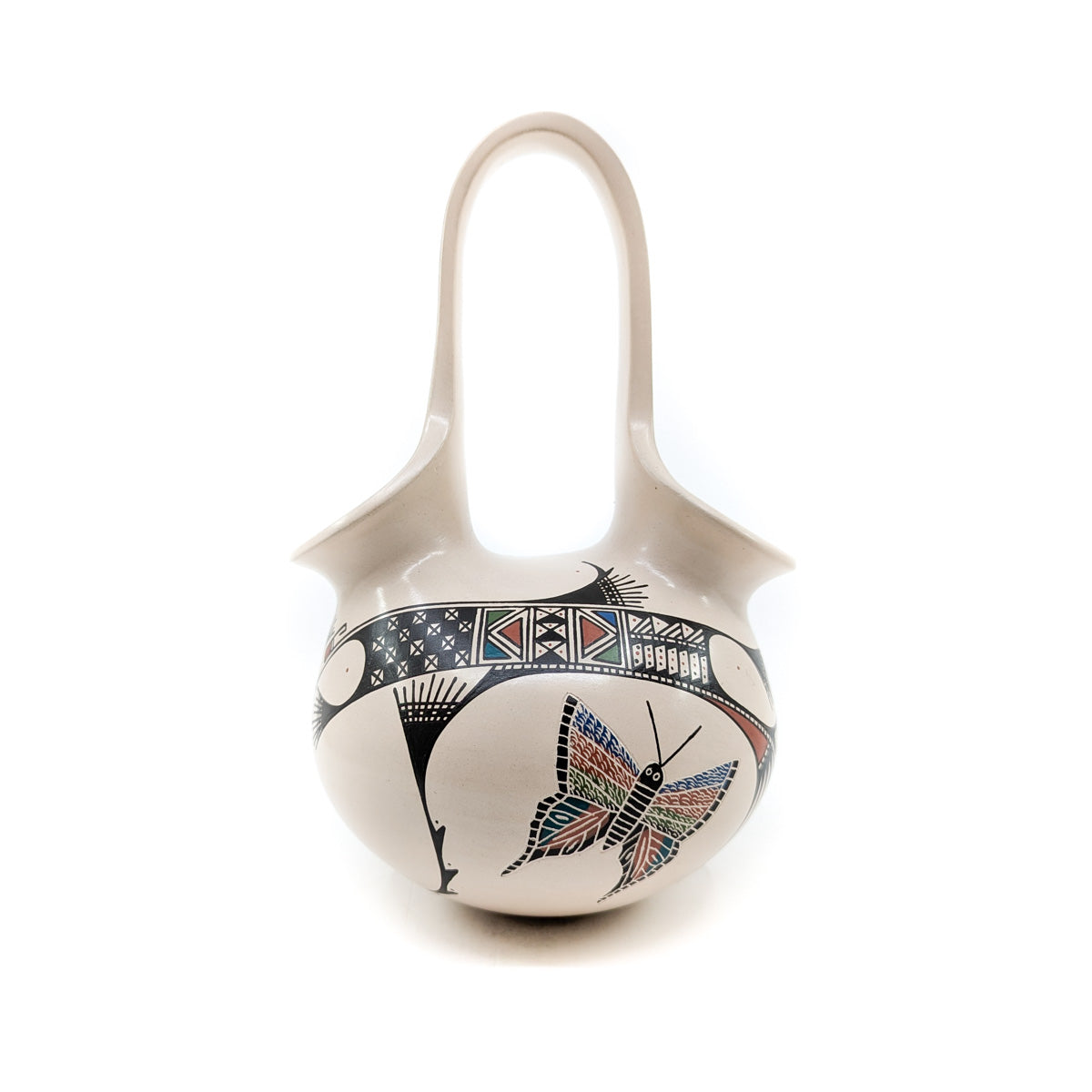 Elegant Mata Ortiz Wedding Vase with Butterfly Motif
