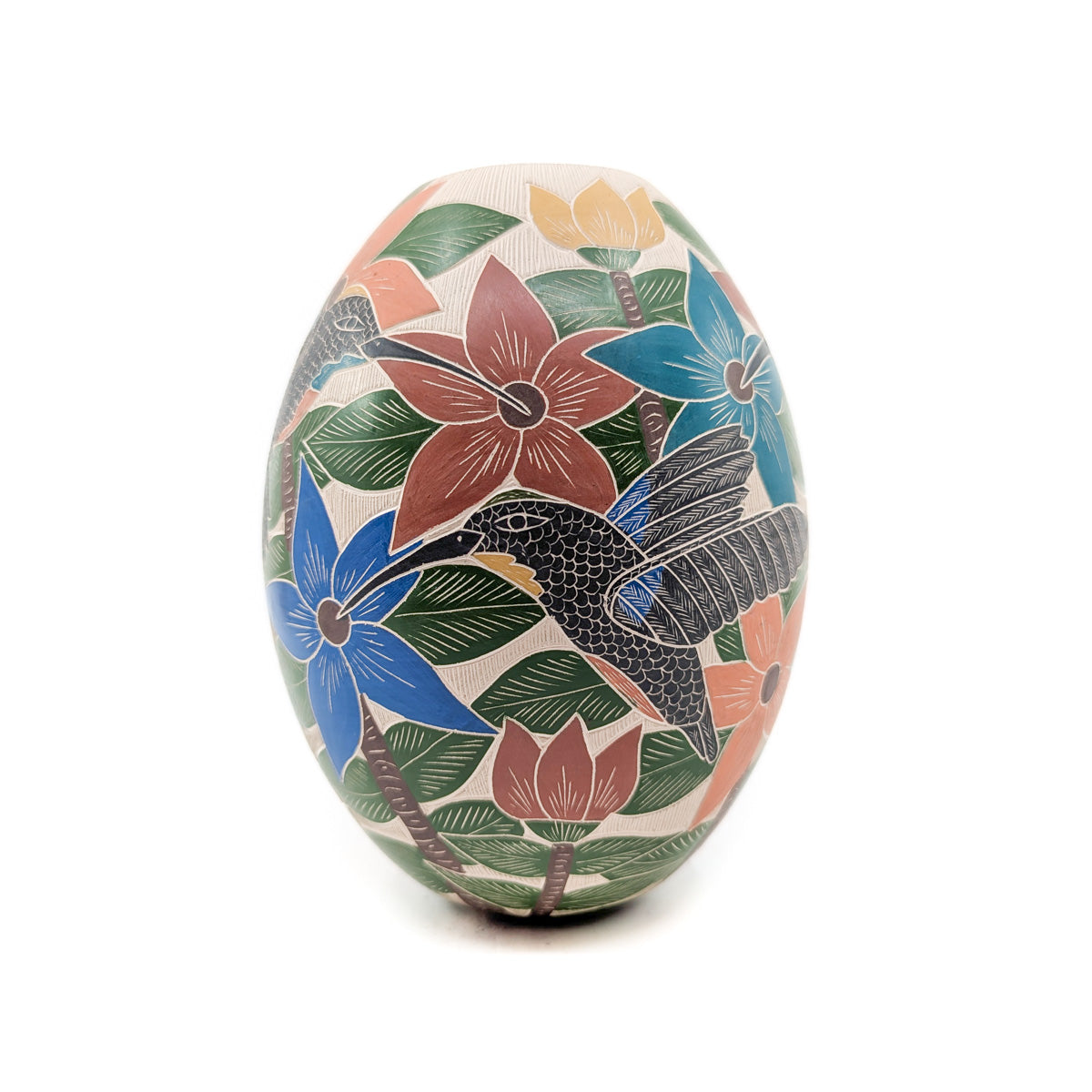 Finely Painted Hummingbird Pot