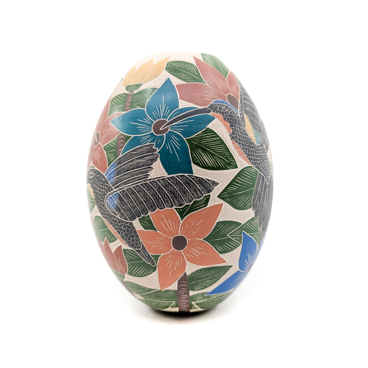 Finely Painted Hummingbird Pot