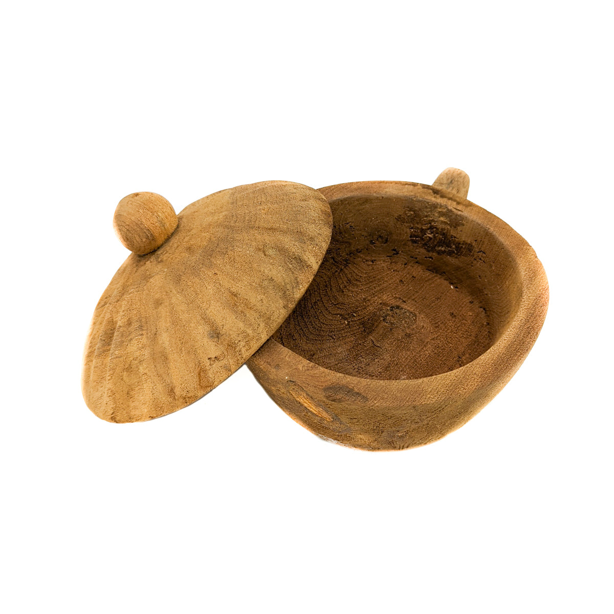 Rarámuri (Tarahumara) Wooden Bowl with Lid and Handle