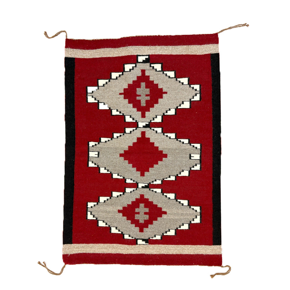 Vintage Ganado Diamonds, Crosses and Deep Red Background