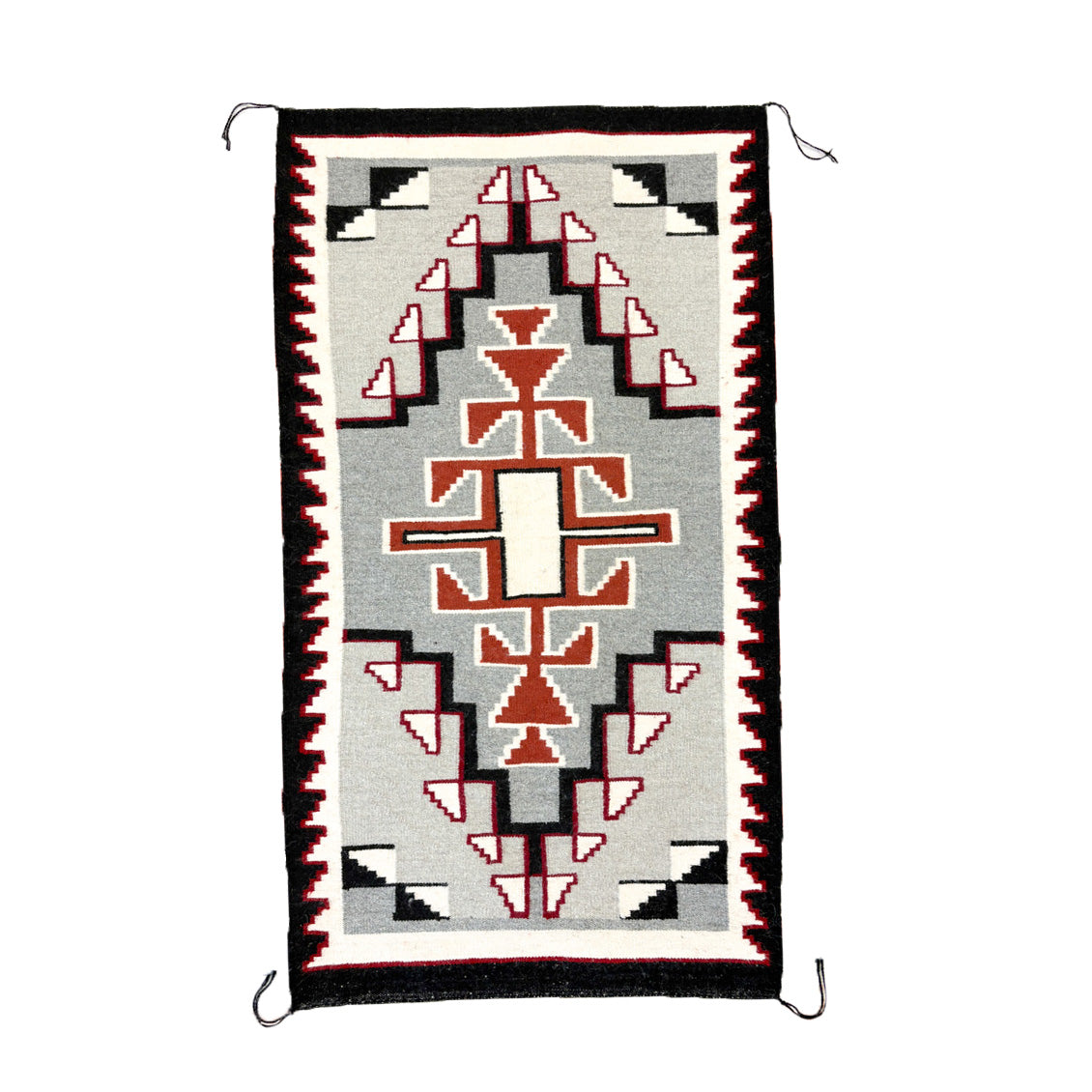Vintage Ganado Rug with Terraced Central Lozenge and Snowflakes Design - Circa 1950