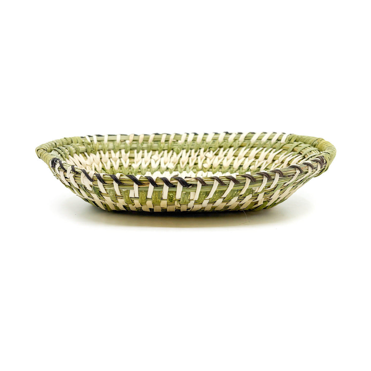 Oval Basket with Saguaro & Deer by Della Cruz