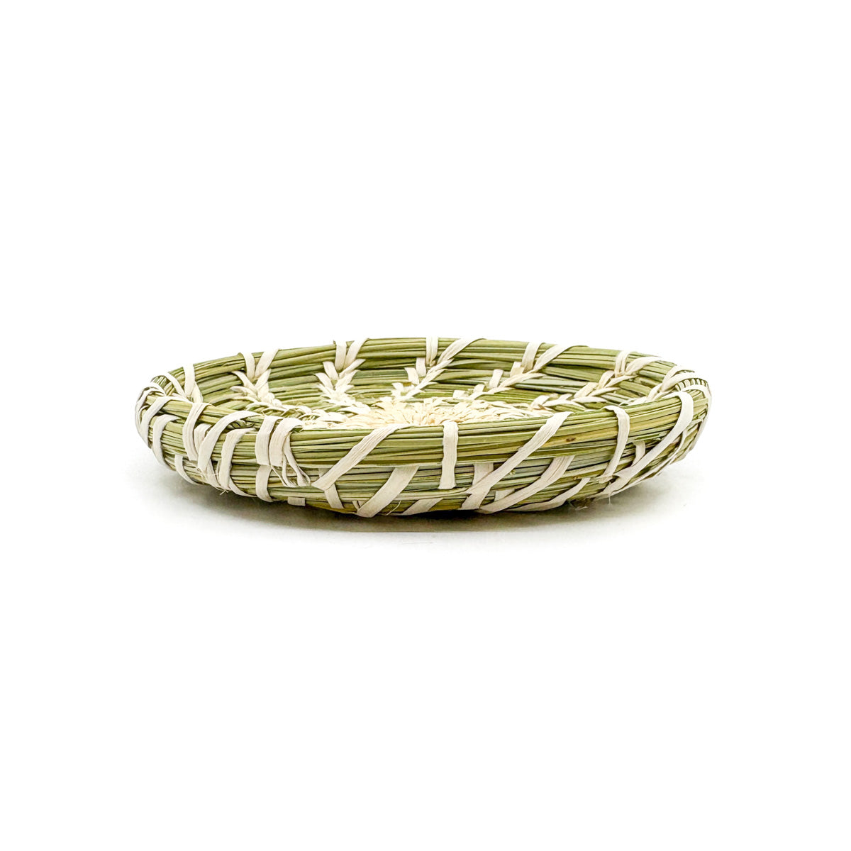 Round Coiled Basket with Open Stitch Design