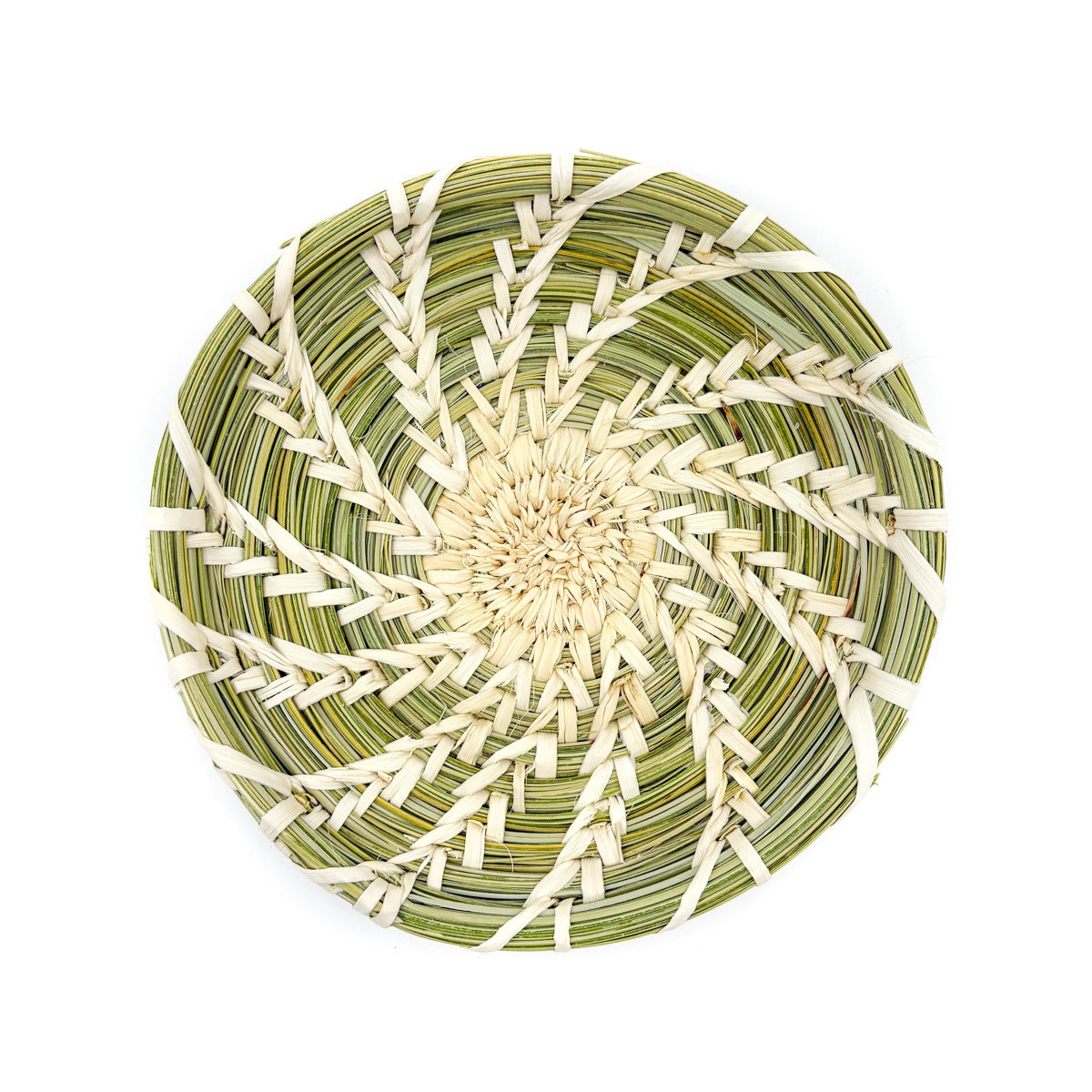 Round Coiled Basket with Open Stitch Design