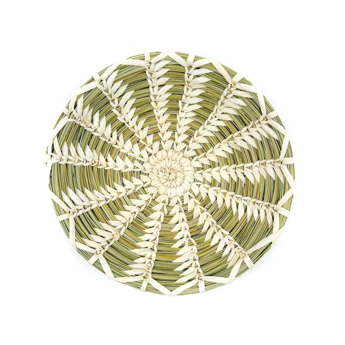 Shallow Bowl Round Basket with Wheat Stitch