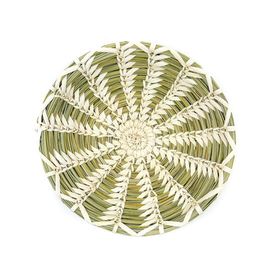 Shallow Bowl Round Basket with Wheat Stitch
