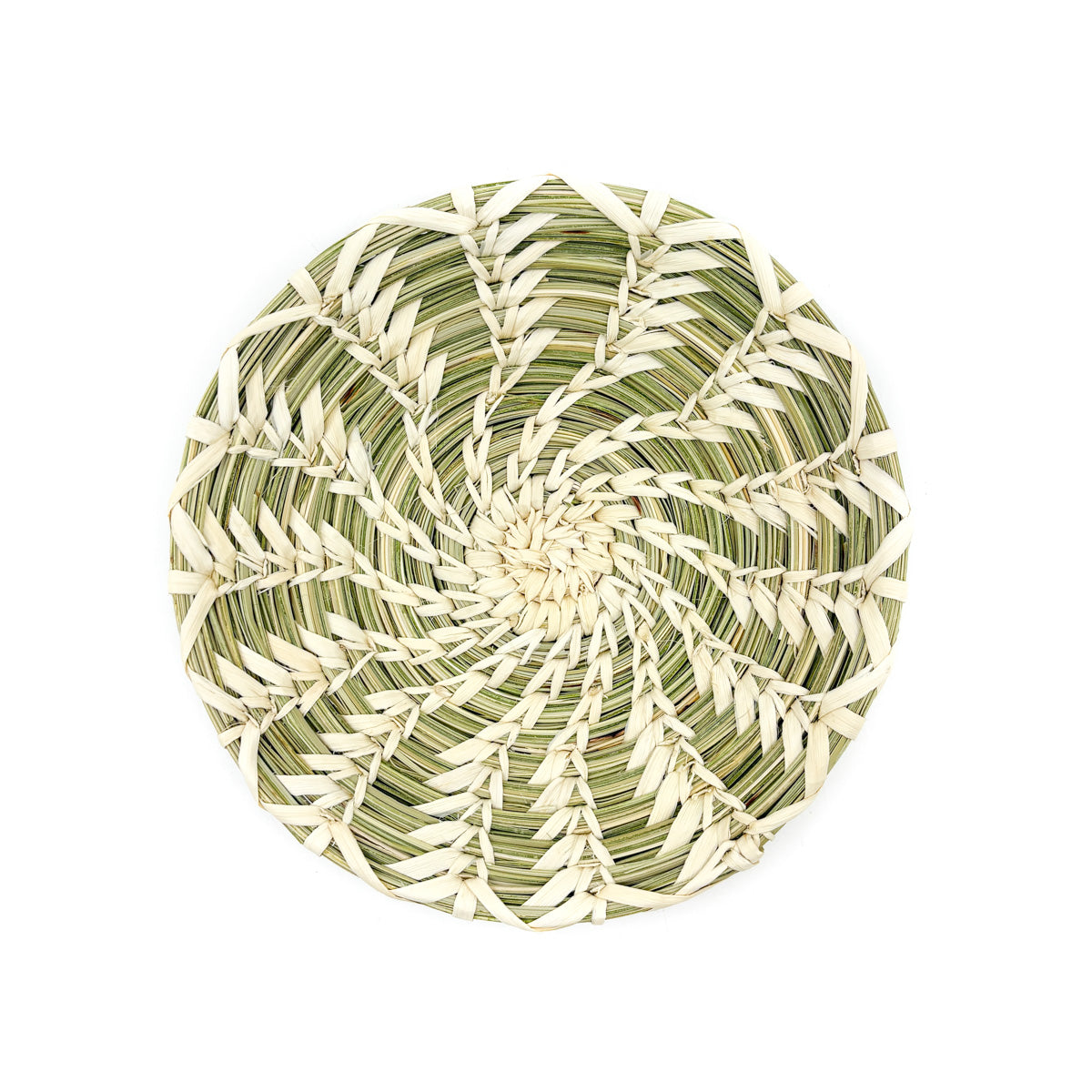 Round Wheat Stitch Basket with Central Spiral