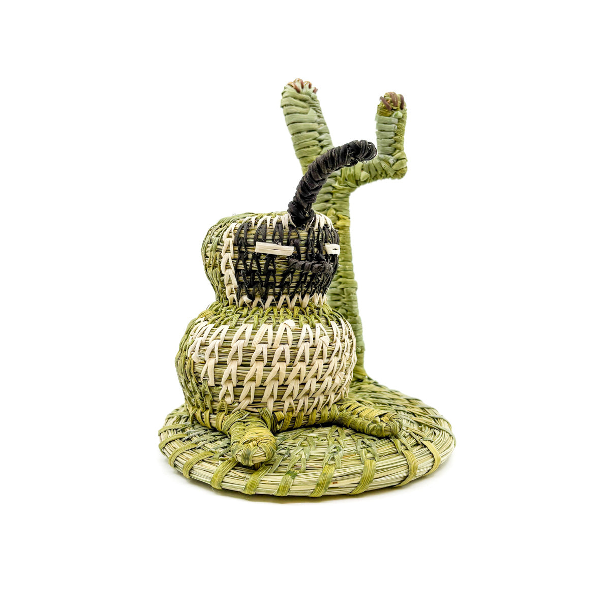 Desert Quail with Saguaro Woven Sculpture by Fred Cruz