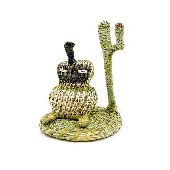 Desert Quail with Saguaro Woven Sculpture by Fred Cruz